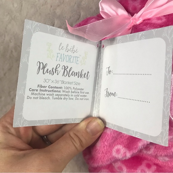 Le Bebe Favorite Elephant Baby Blanket Pink Yellow Tiara Princess Polka Dots NEW - Picture 5 of 7